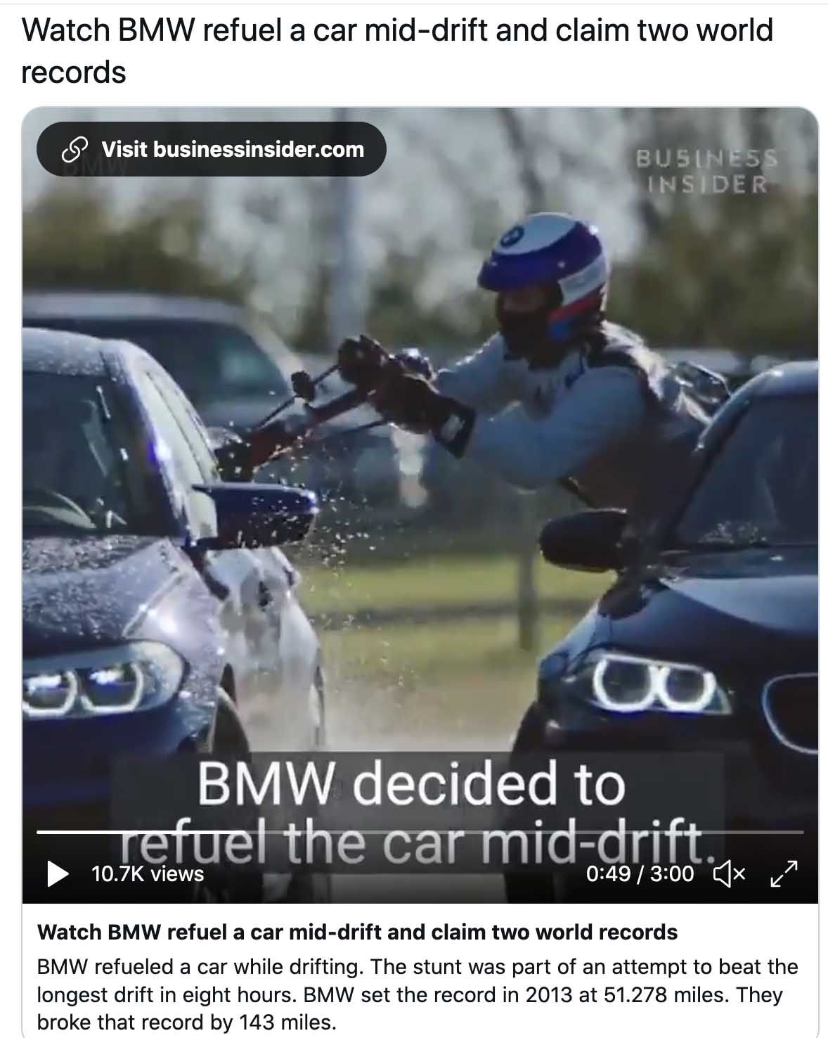 BMW Figured Out How to Refuel While Tandem Drifting