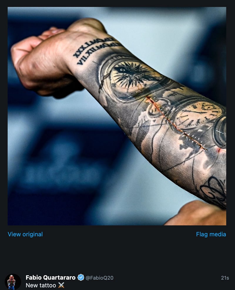 MotoGP, Quartararo jokes about the scar on his arm: 'a new tattoo' |  